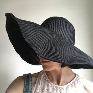 Black Wide Brim Floppy Hat